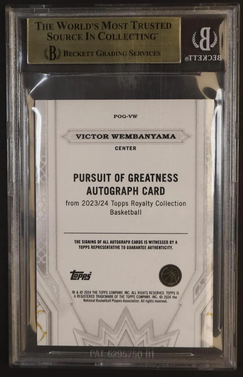 2023 Royalty Pursuit of Greatness Signatures Victor Wembanyama #POGVW /99 BGS 9.5 - Image 2