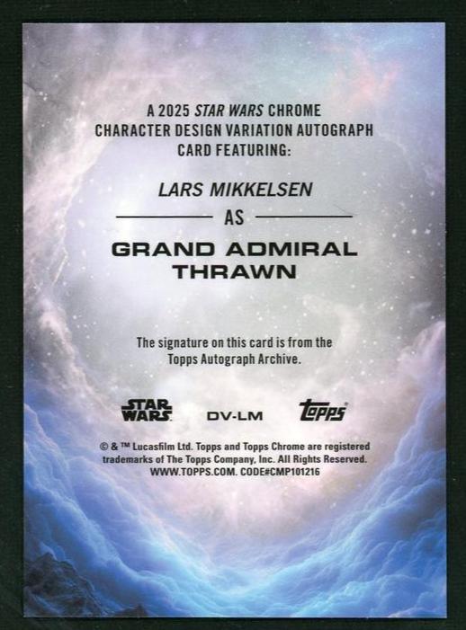 2023 Topps Chrome 21 Grand Admiral Thrawn Character Design Variation Autograph - Image 2