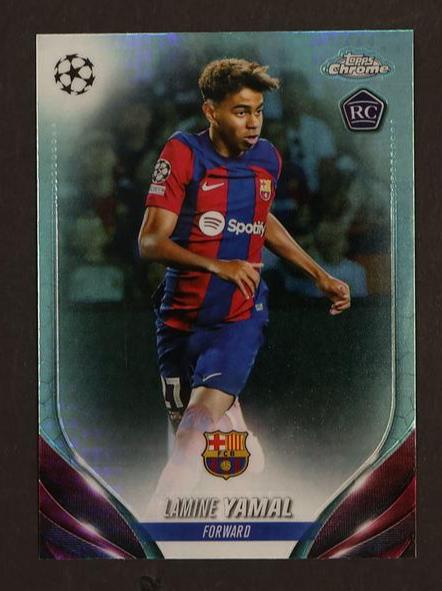 2023 Topps Chrome 64 Lamine Yamal Rookie FC Barcelona