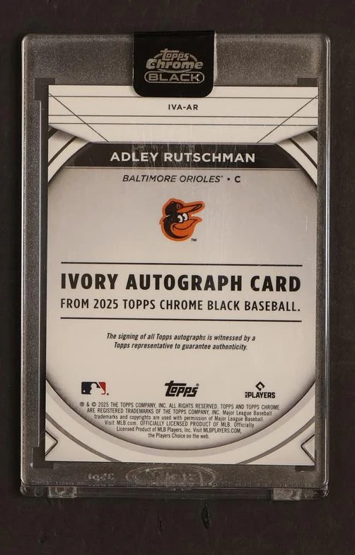 2023 Topps Chrome Black IVA-AR Adley Rutschman Ivory Autograph Ivory /25 Baltimore Orioles - Image 2