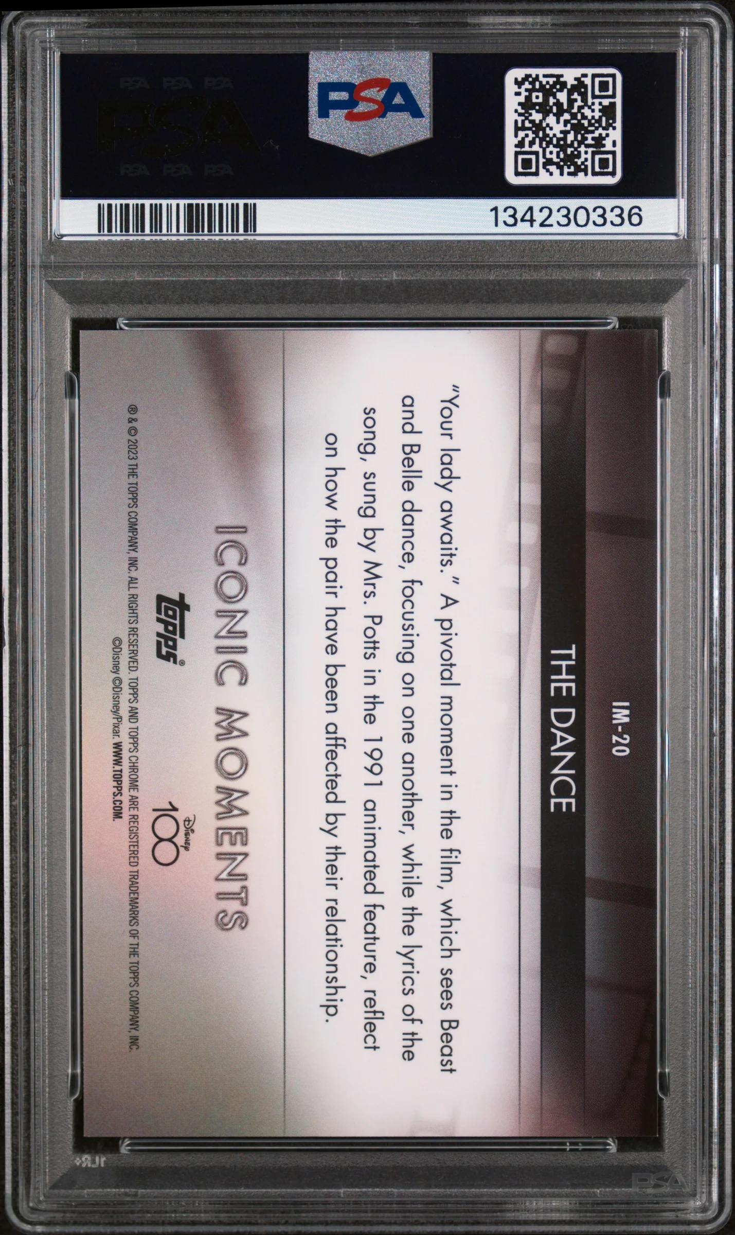 2023 Topps Chrome Disney100 Iconic Moments the Dance #IM20 PSA 10 - Image 2