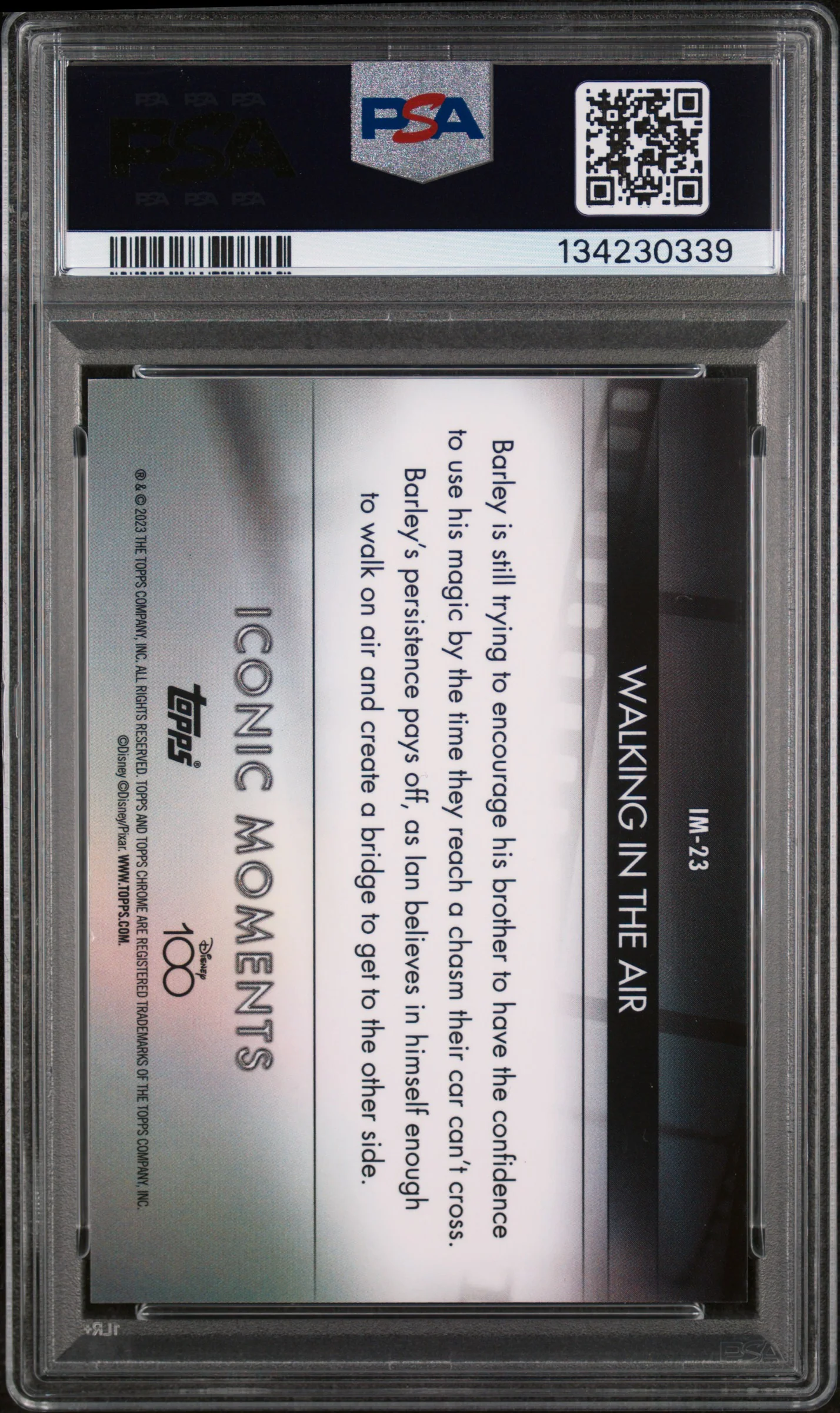 2023 Topps Chrome Disney100 Iconic Moments Walking In the Air #IM23 PSA 9 - Image 2