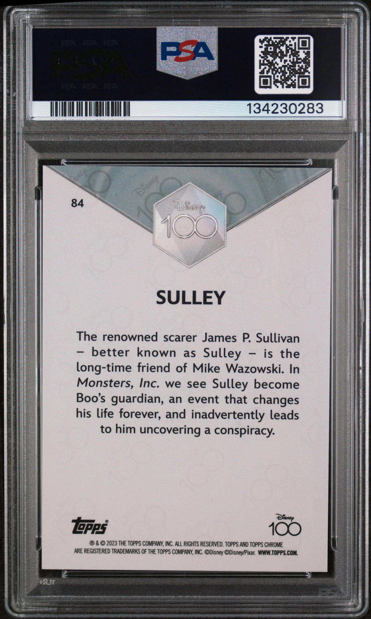 2023 Topps Chrome Disney100 Sulley #84 PSA 9 - Image 2