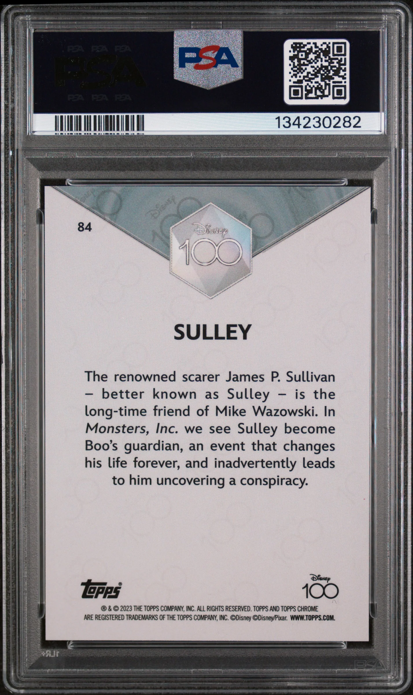 2023 Topps Chrome Disney100 Sulley #84 PSA 9 - Image 2