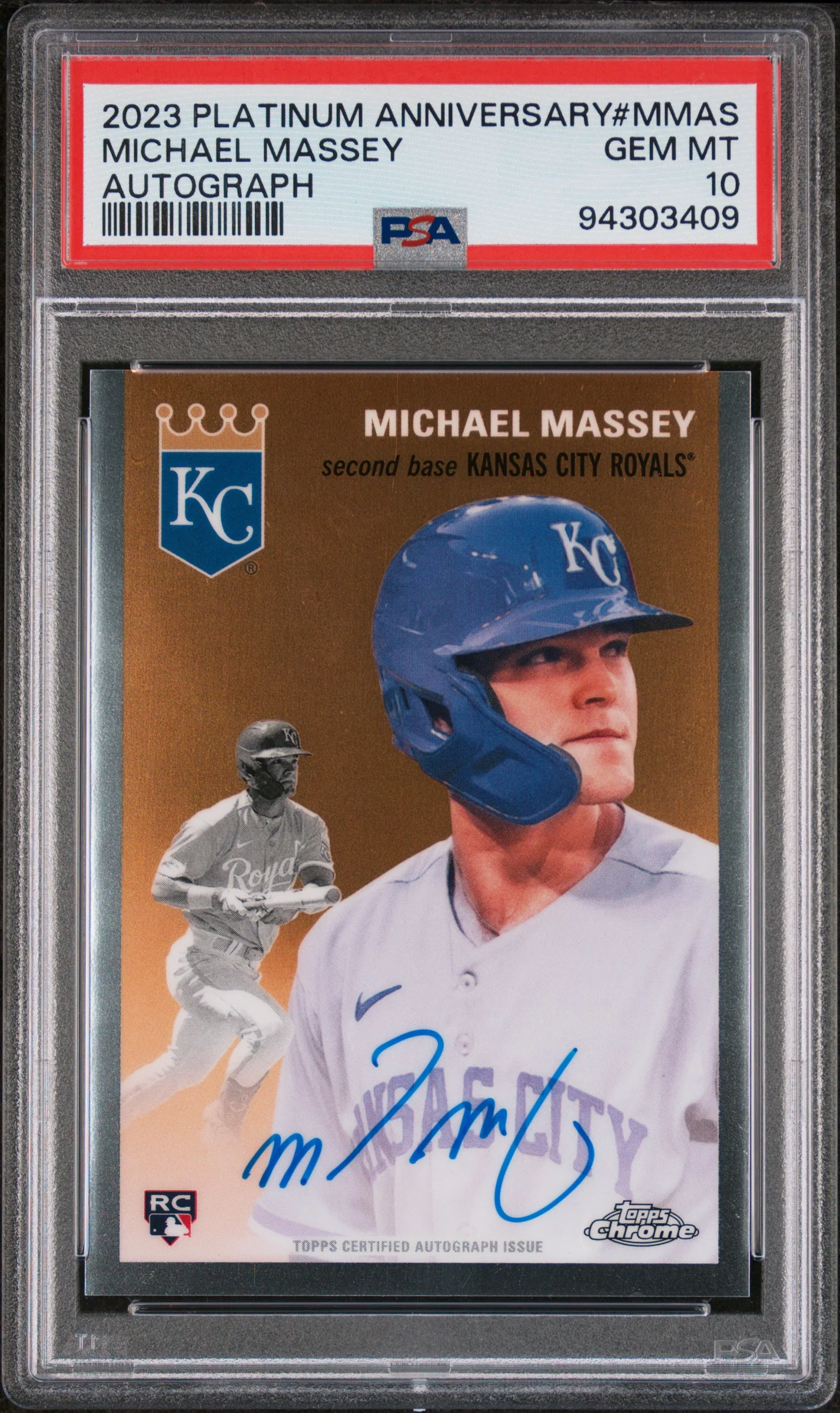 2023 Topps Chrome Platinum Michael Massey #MMAS RC Auto PSA 10