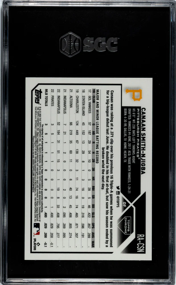 2023 Topps Chrome #RA-CSN Canaan Smith-Njigba Orange Wave Refractor /25 SGC 10 - Image 2
