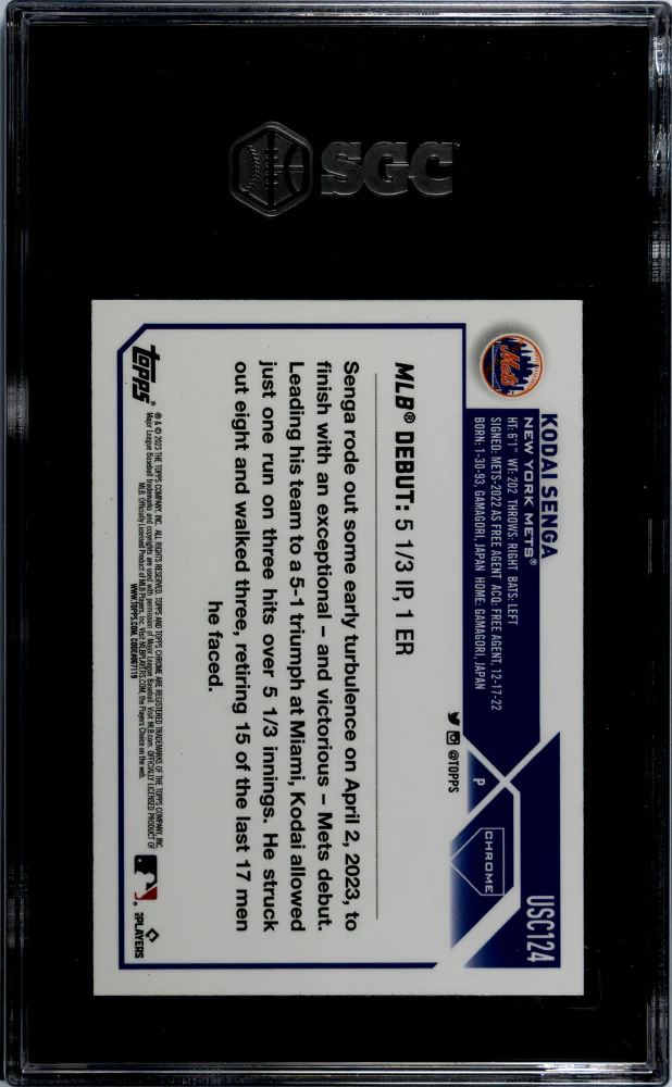 2023 Topps Chrome Update #USC124 Kodai Senga Ref. SGC 9 - Image 2