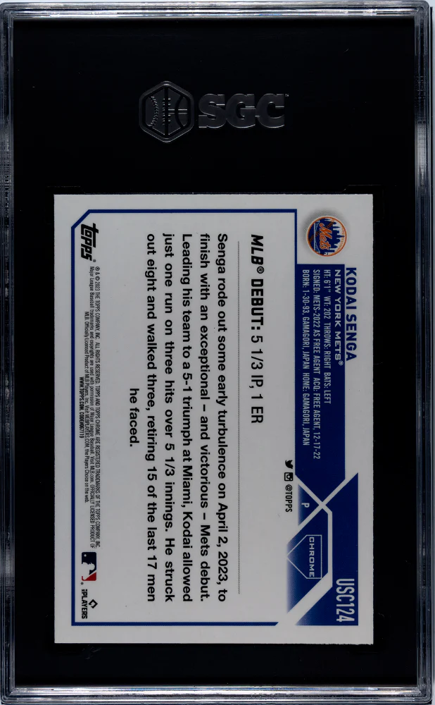 2023 Topps Chrome Update #USC124 Kodai Senga SGC 8 - Image 2