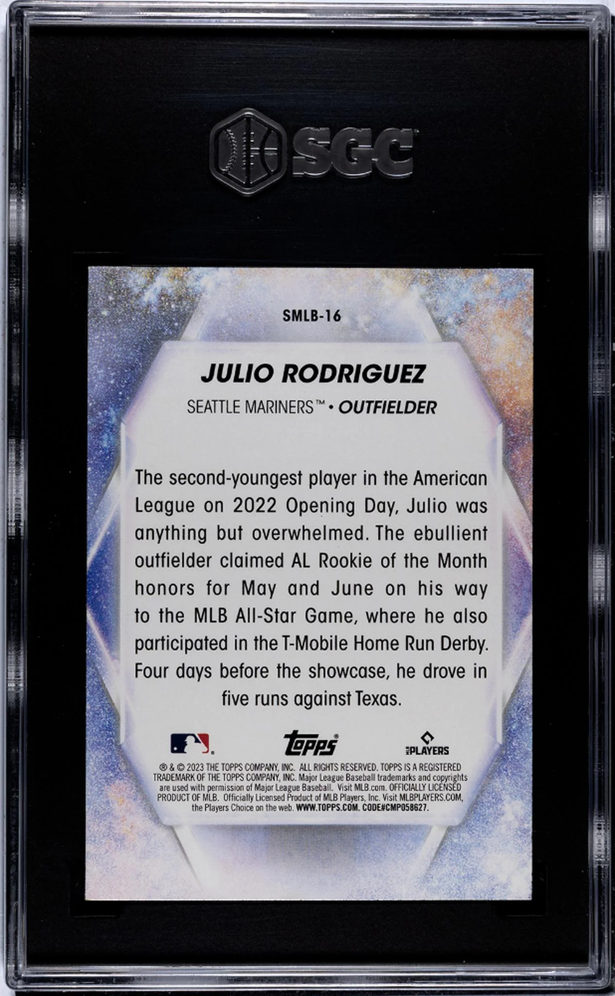 2023 Topps #SMLB-16 Julio Rodriguez Stars of MLB SGC 10 - Image 2