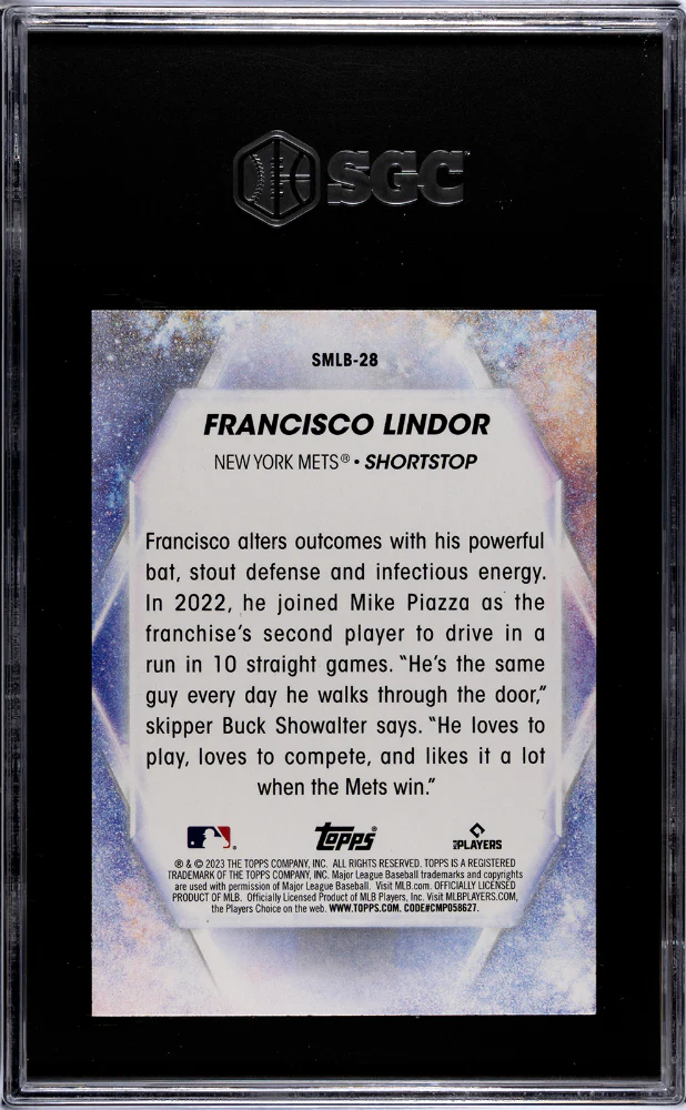 2023 Topps #SMLB-28 Francisco Lindor Stars of MLB SGC 9.5 - Image 2