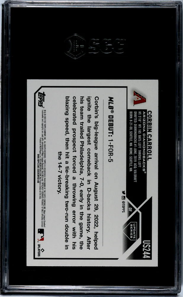 2023 Topps Update Corbin Carroll #US244 RC SGC 9.5 - Image 2