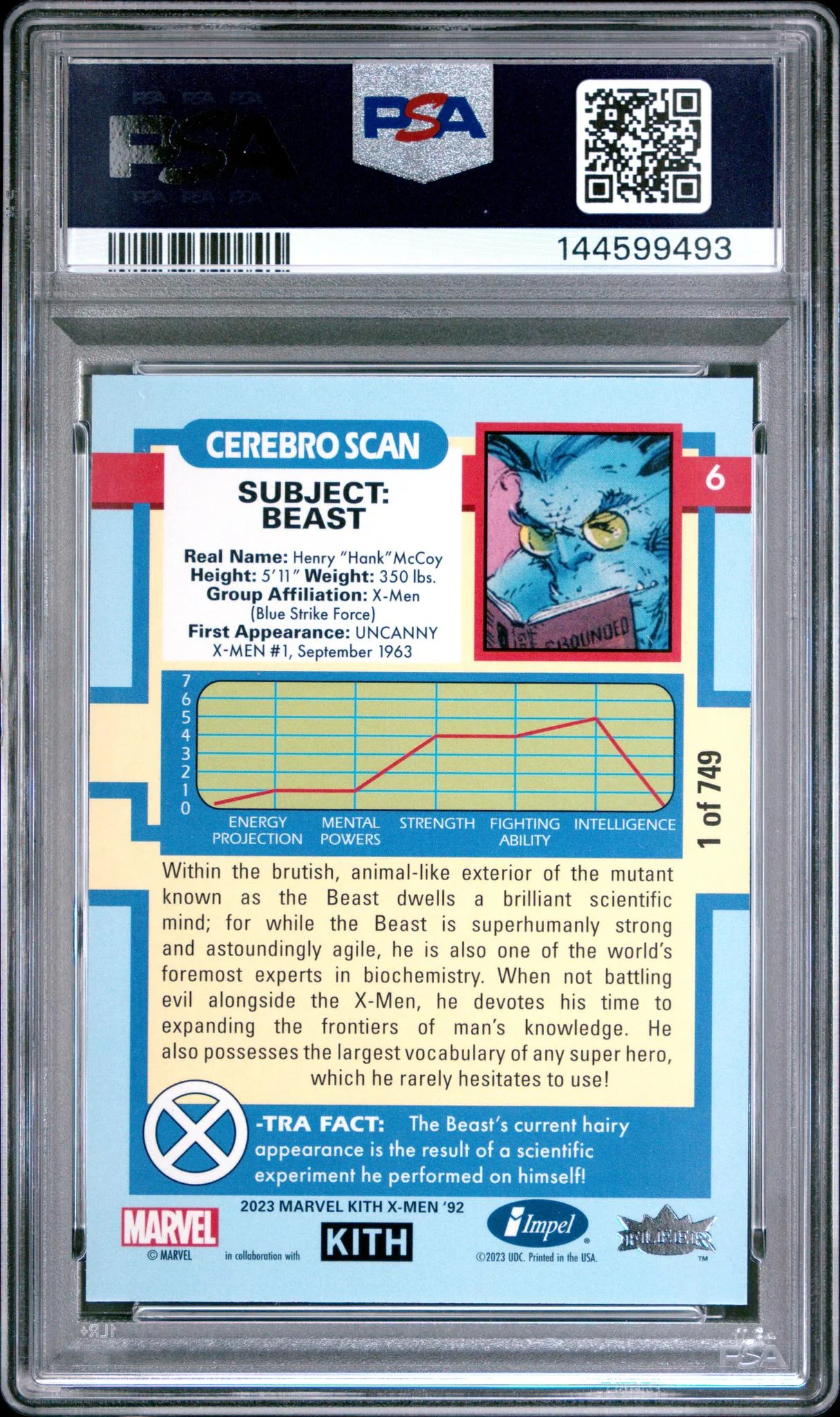 2023 Upper Deck Kith X-Men '92 Characters Pink Beast #6 /1 PSA 9 - Image 2