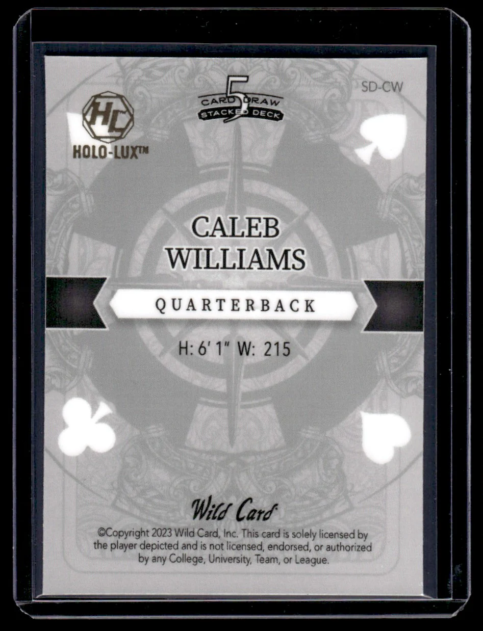 2023 Wild Card Stacked Deck SD-CW Caleb Williams Card Draw 5/5 - Image 2