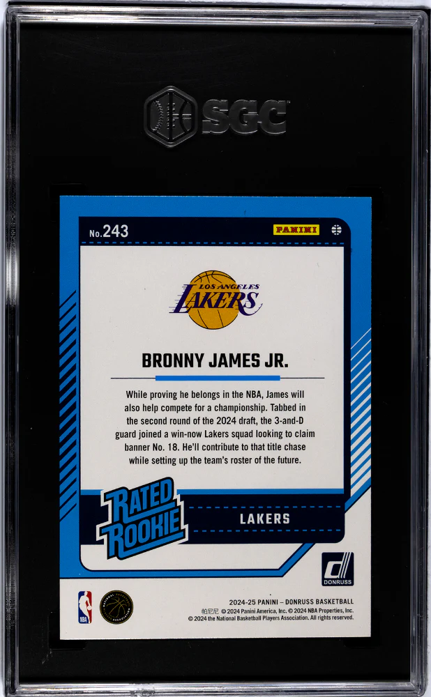 2024-25 Donruss #243 Bronny James Jr. SGC 9.5 - Image 2