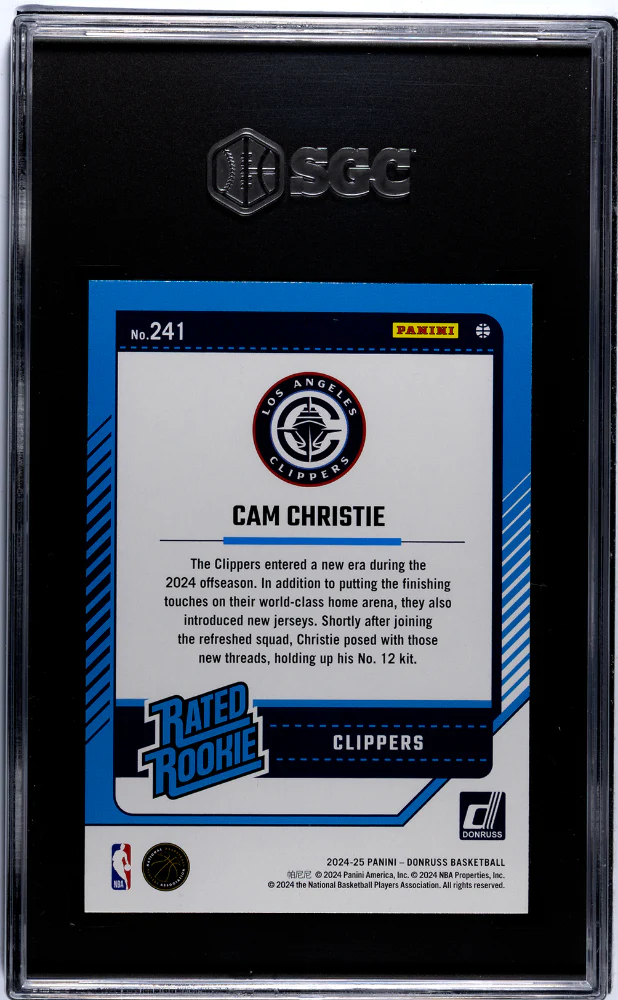 2024-25 Donruss Cam Christie #241 RC SGC 9.5 - Image 2