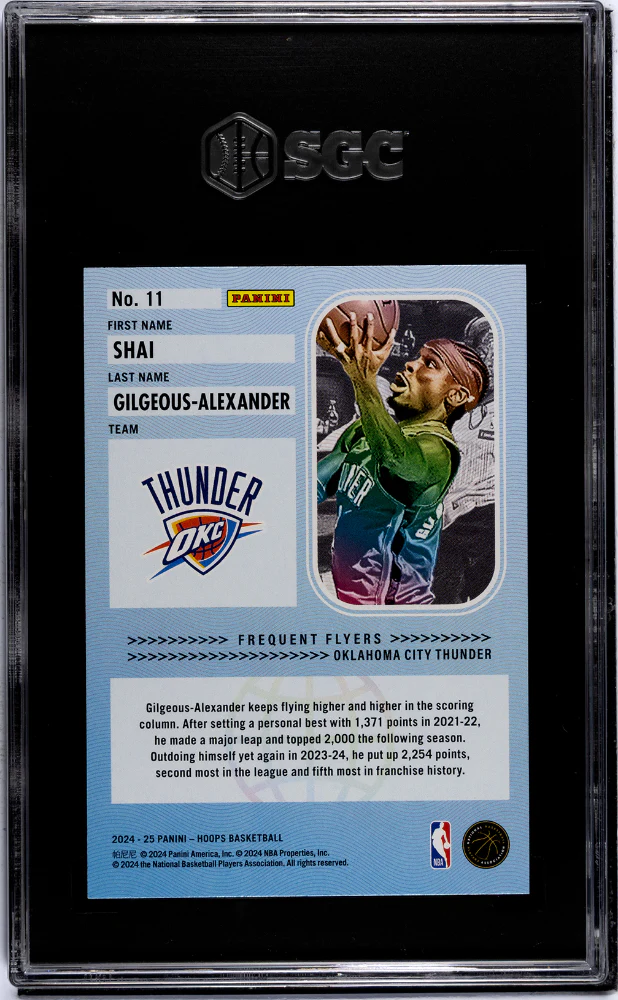 2024-25 Panini Hoops #11 Shai Gilgeous-Alexander Frequent Flyers SGC 10 - Image 2