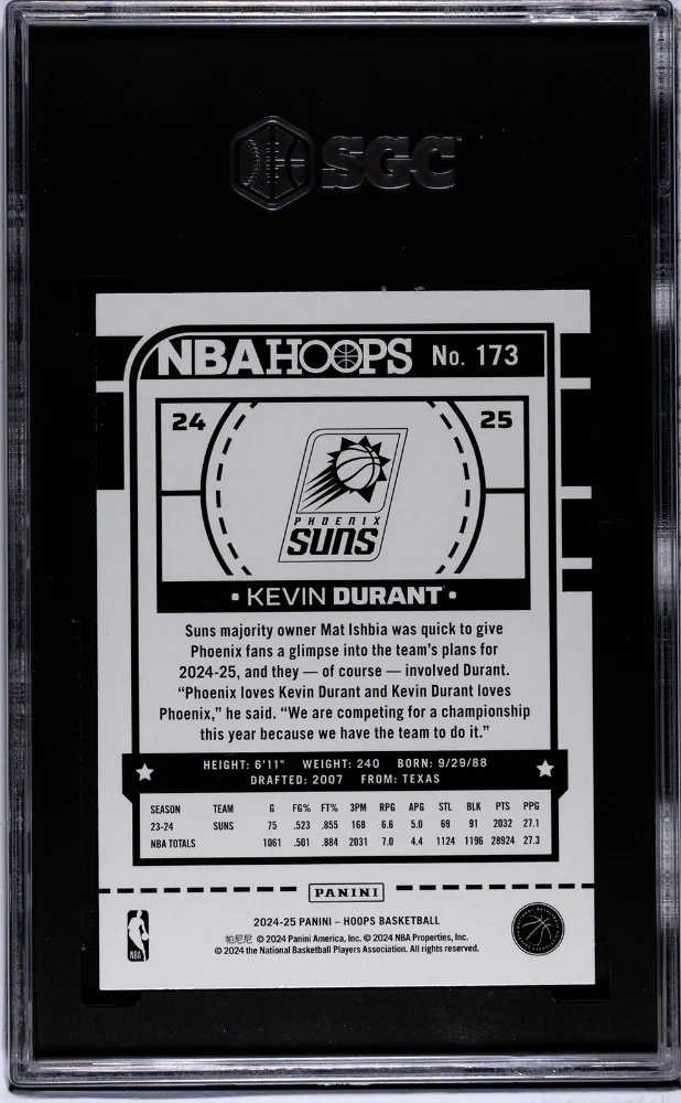 2024-25 Panini Hoops #173 Kevin Durant SGC 10 - Image 2