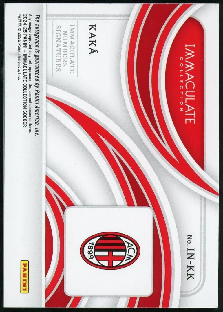 2024-25 Panini Immaculate Collection Numbers Signatures Kaka #IN-KK Auto - Image 2