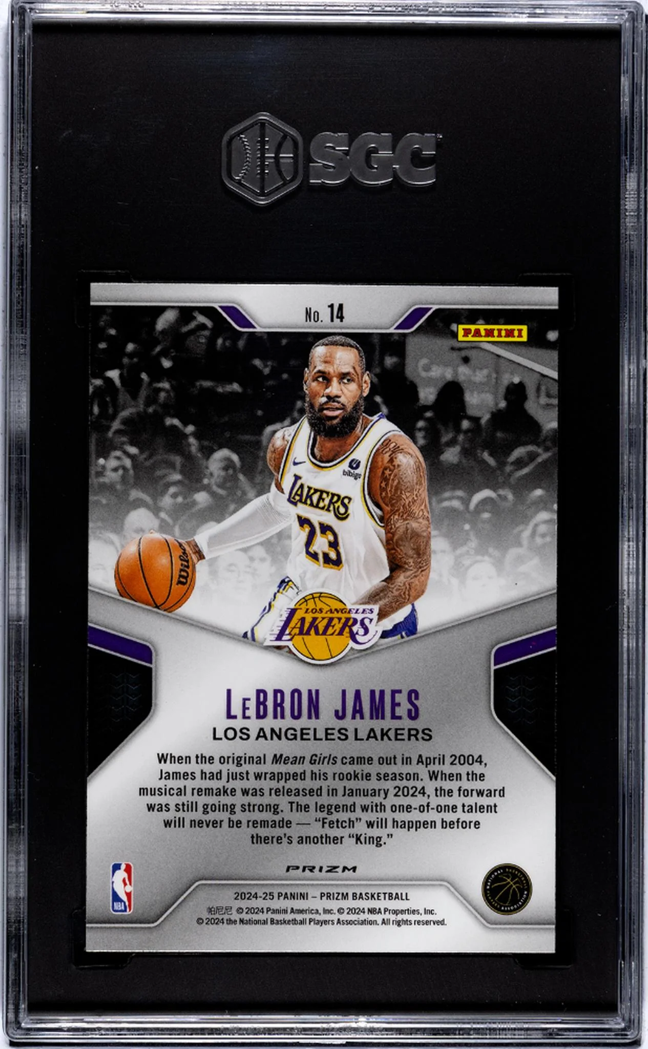 2024-25 Panini Prizm #14 Lebron James Dominance Silver Prizm SGC 9 - Image 2