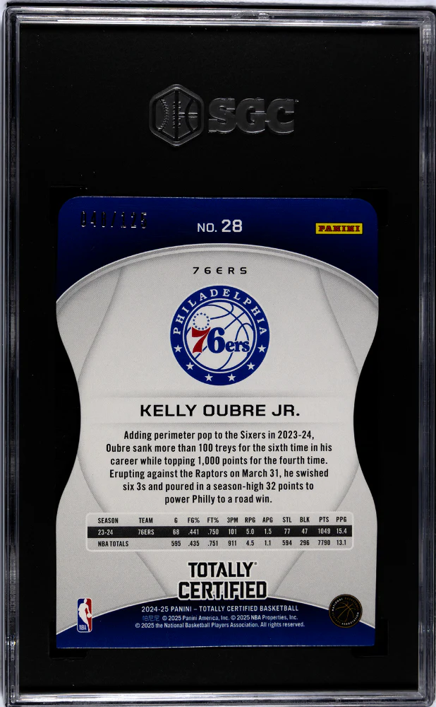 2024-25 Panini Totally Certified #28 Kelly Oubre Jr. Mirror Platinum Pink Die-Cut /125 SGC 9.5 - Image 2