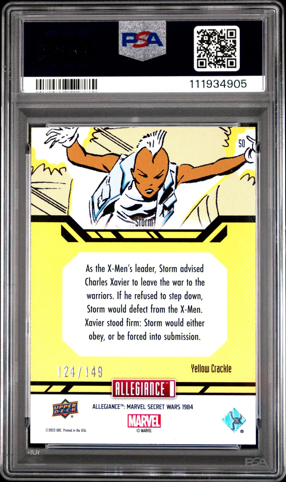 2024 Allegiance #50 Storm Secret Wars 1984 /149 PSA 9 - Image 2