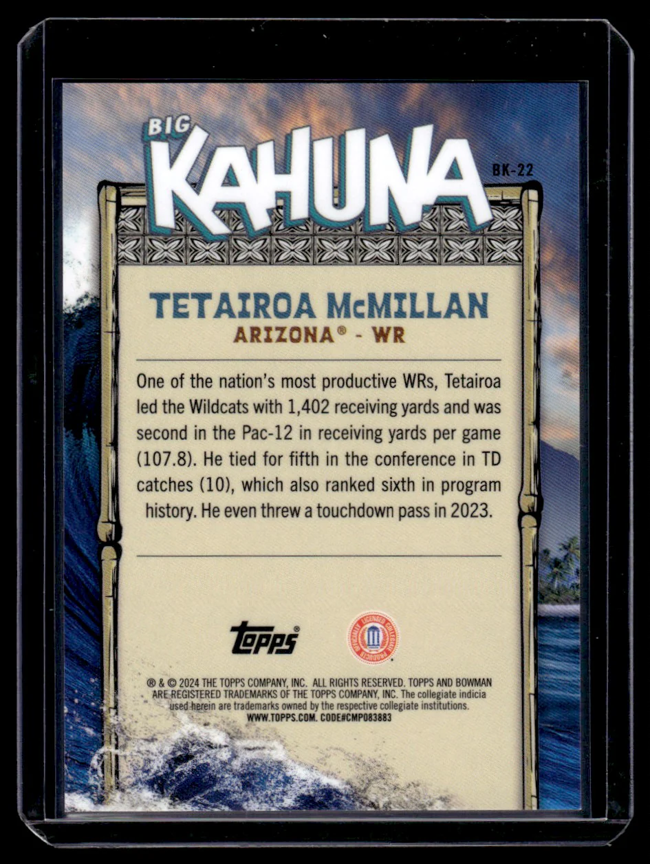 2024 Bowman Chrome U Big Kahuna Tetairoa McMillan #BK-22 - Image 2