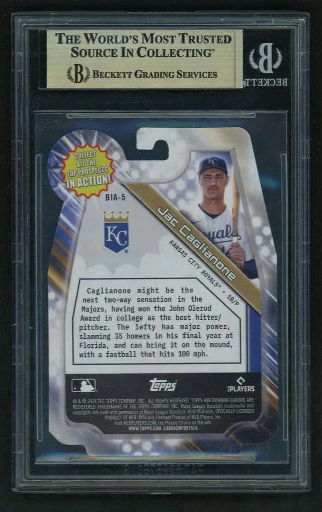 2024 Bowman Draft Jac Caglianone #BIA-5 BGS 9.5 - Image 2