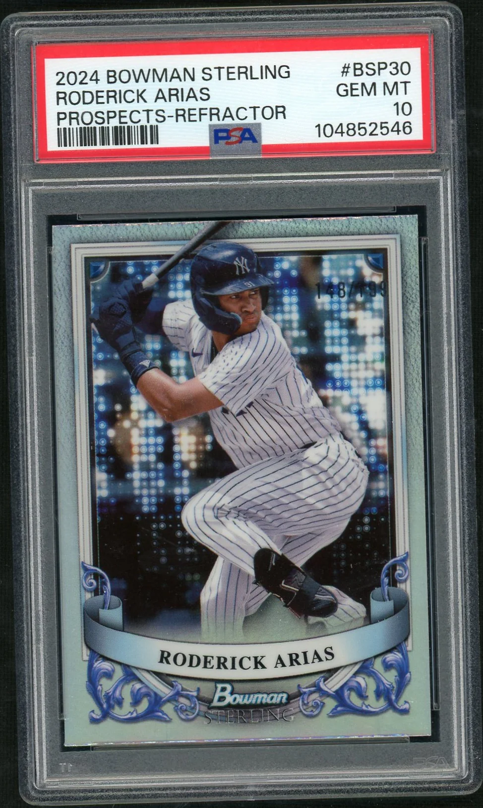 2024 Bowman Sterling Prospects #BSP30 Roderick Arias Refractor PSA 10