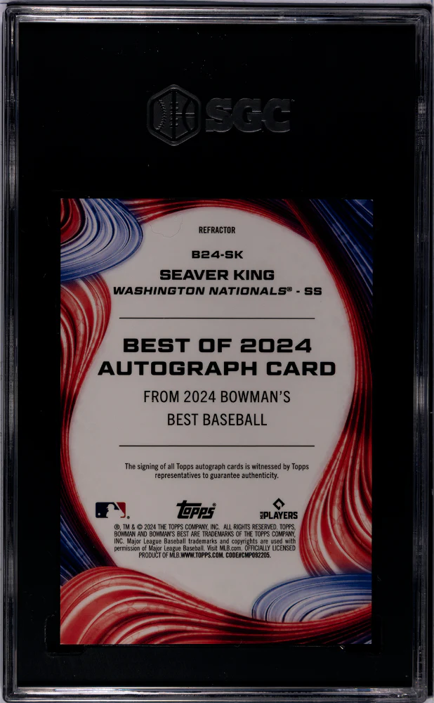 2024 Bowman's Best #B24-SK Seaver King Best Of '24 Auto. Refractor SGC 9.5 - Image 2