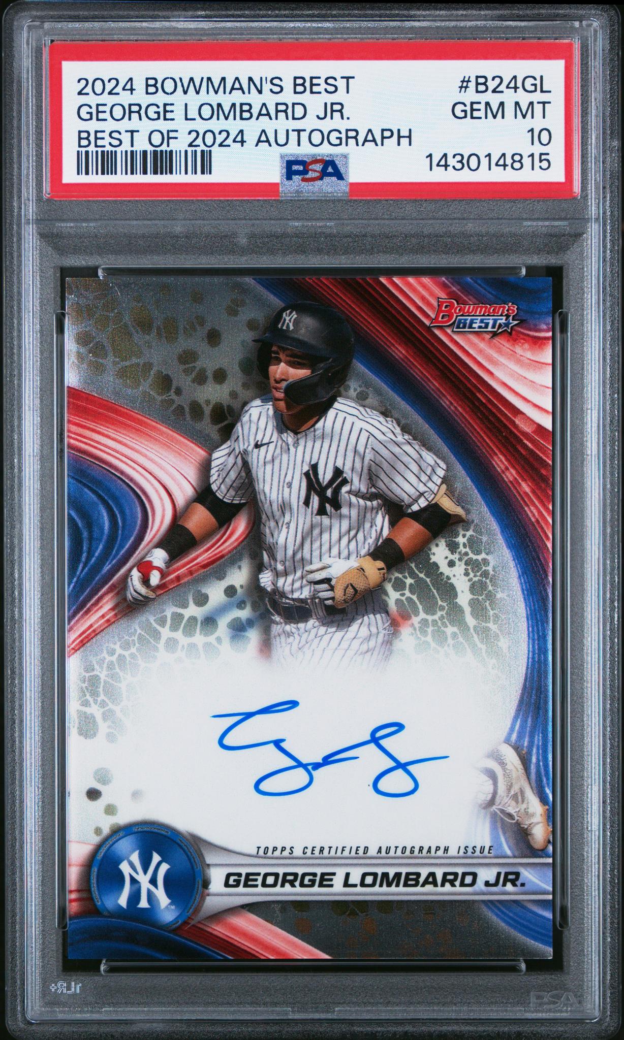 2024 Bowman's Best Best of '24 Autograph George Lombard Jr. #B24-GL PSA 10