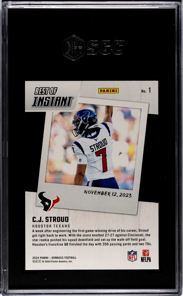 2024 Donruss #1 Cj Stroud Best Of Instant SGC 9 - Image 2