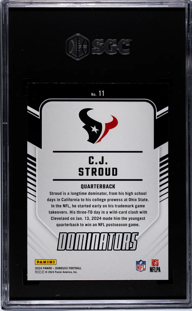 2024 Donruss #11 Cj Stroud Dominators SGC 10 - Image 2
