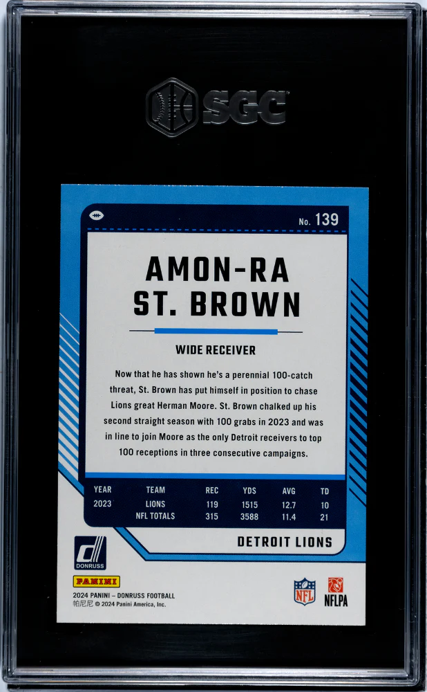 2024 Donruss #139 Amon-Ra St. Brown SGC 10 - Image 2