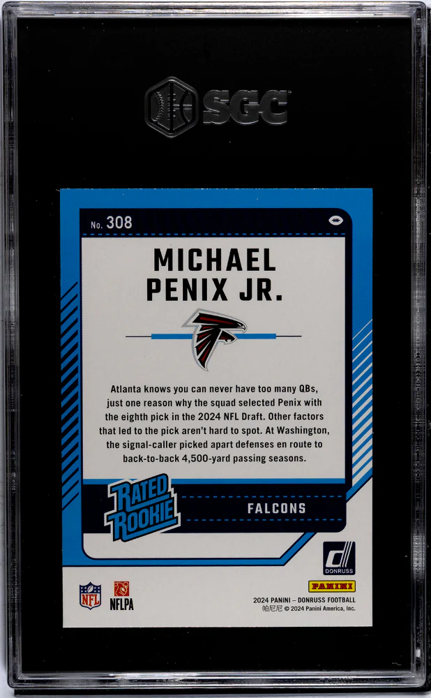 2024 Donruss #308 Michael Penix Jr. SGC 10 - Image 2