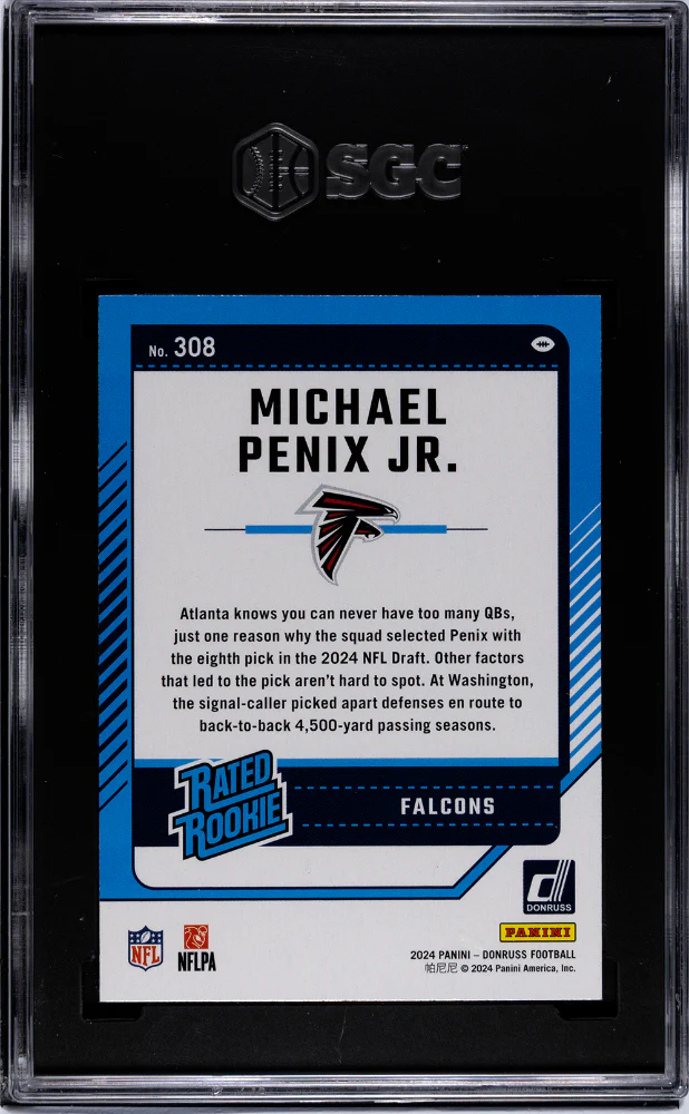 2024 Donruss #308 Michael Penix Jr. SGC 9.5 - Image 2