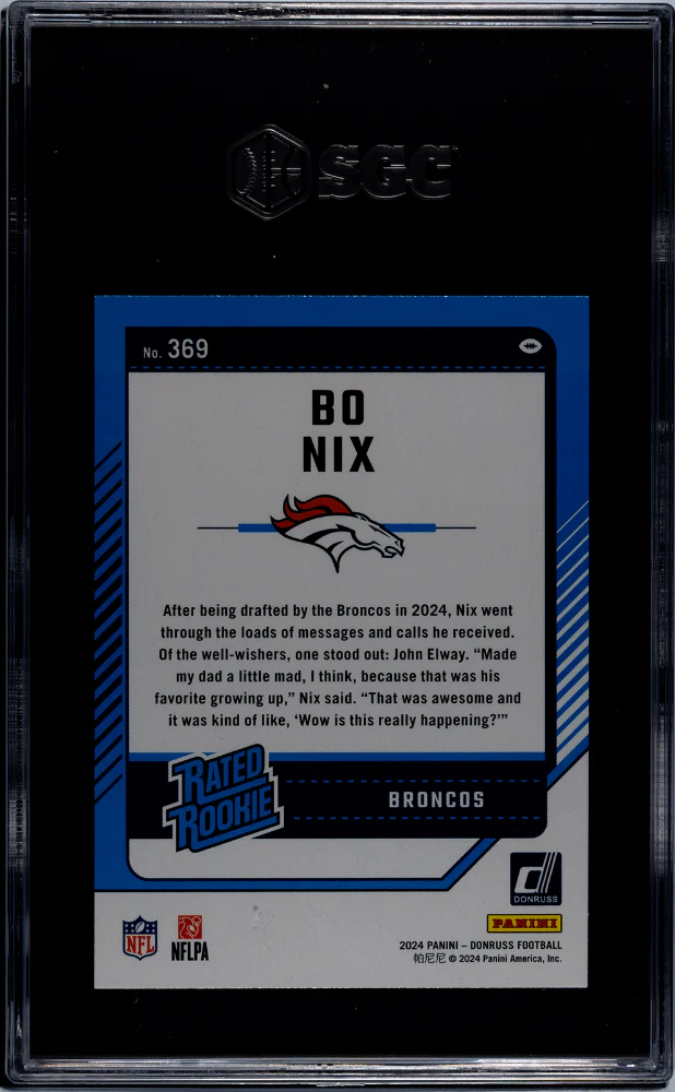 2024 Donruss #369 Bo Nix SGC 9.5 - Image 2