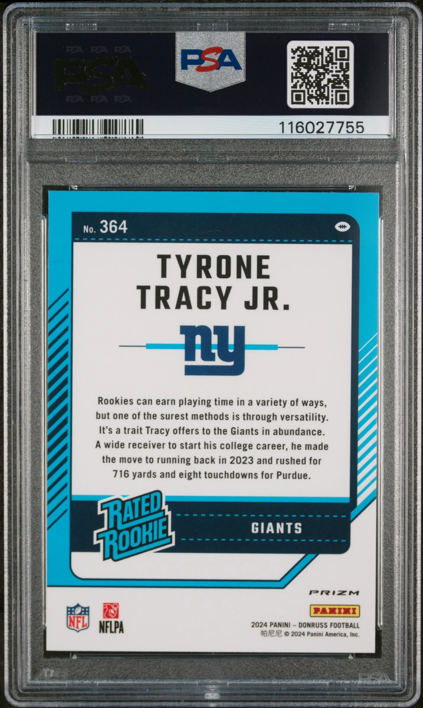 2024 Donruss Donruss Red Pandora Tyrone Tracy Jr. #364 PSA 10 - Image 2