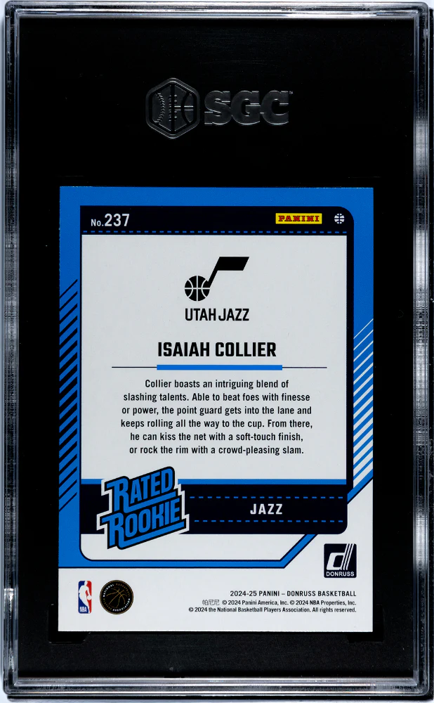 2024 Donruss Isaiah Collier #237 RC SGC 9.5 - Image 2