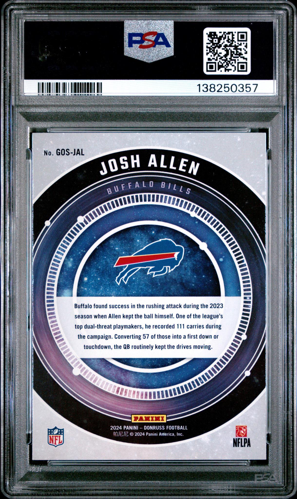 2024 Donruss Josh Allen #GOS-JAL PSA 9 - Image 2
