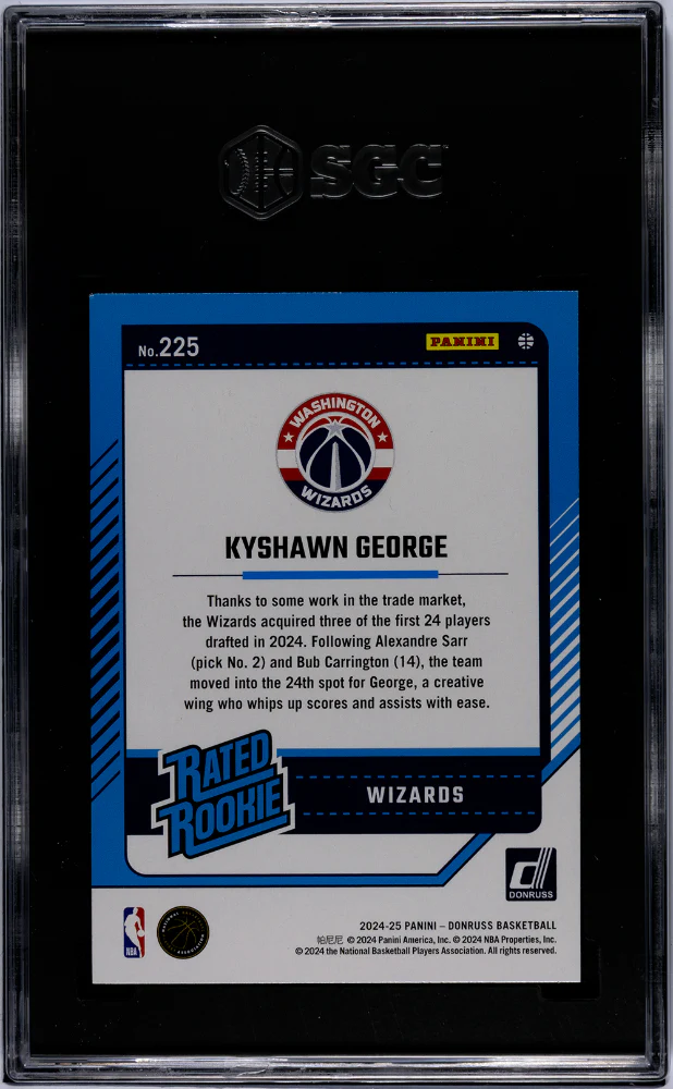 2024 Donruss Kyshawn George #225 RC SGC 9 - Image 2