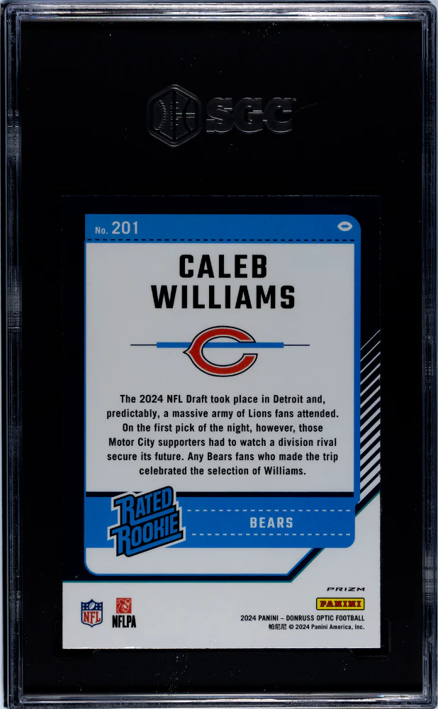 2024 Donruss Optic #201 Caleb Williams Rated Rookie SGC 8.5 - Image 2
