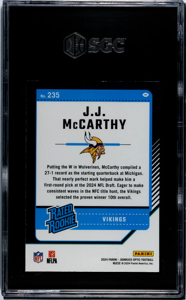 2024 Donruss Optic #235 Jj Mccarthy SGC 9 - Image 2