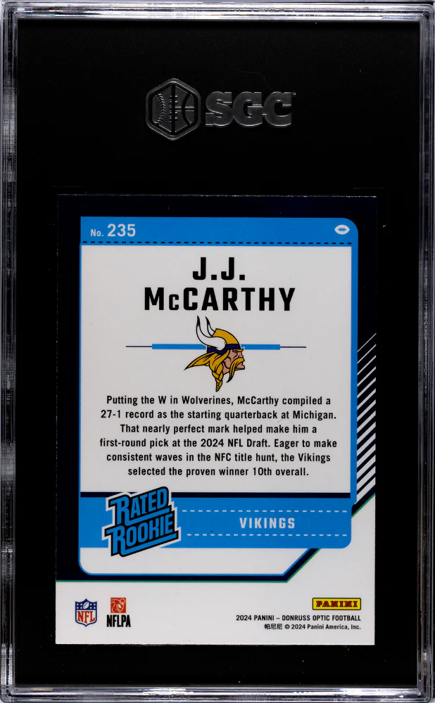 2024 Donruss Optic #235 Jj Mccarthy SGC 9 - Image 2