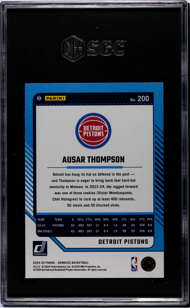 2024 Donruss Silver Press Proof Ausar Thompson #200 SGC 9.5 - Image 2