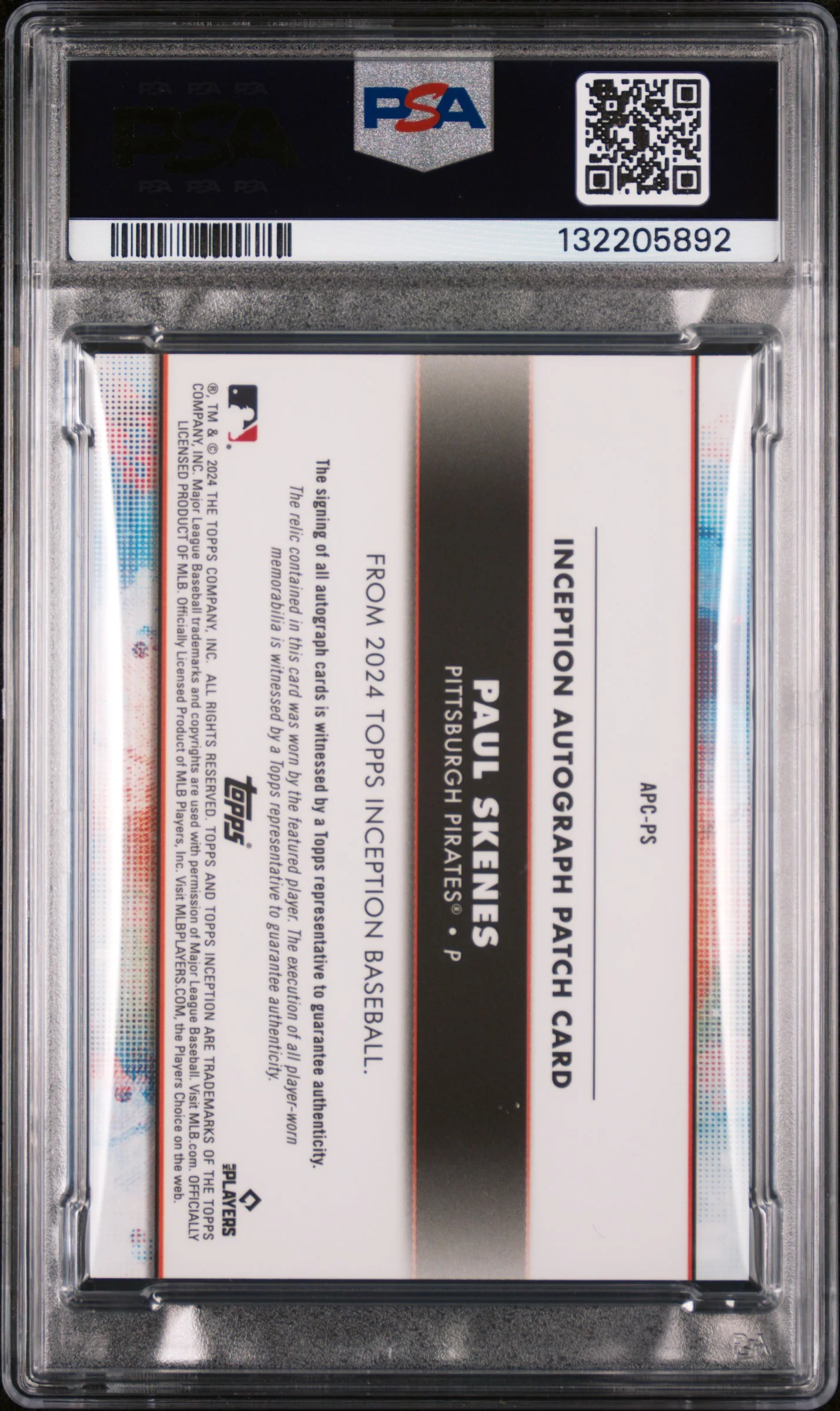 2024 Inception Patch Autographs Green Paul Skenes #APCPS /99 PSA 10 - Image 2