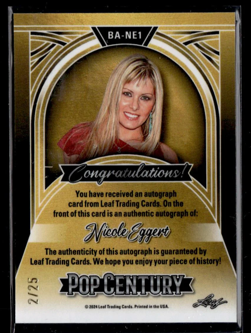 2024 Leaf Pop Century BA-NE1 Nicole Eggert /25 Auto - Image 2