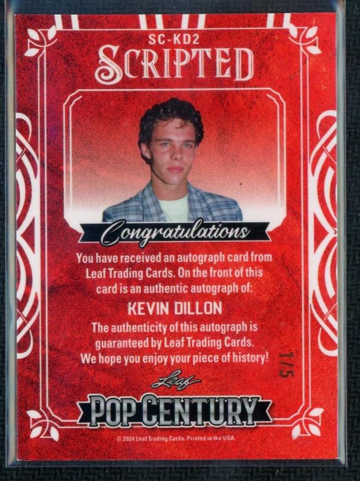 2024 Leaf Pop Century Scripted Kevin Dillon #SC-KD2 Auto 1/15 - Image 2
