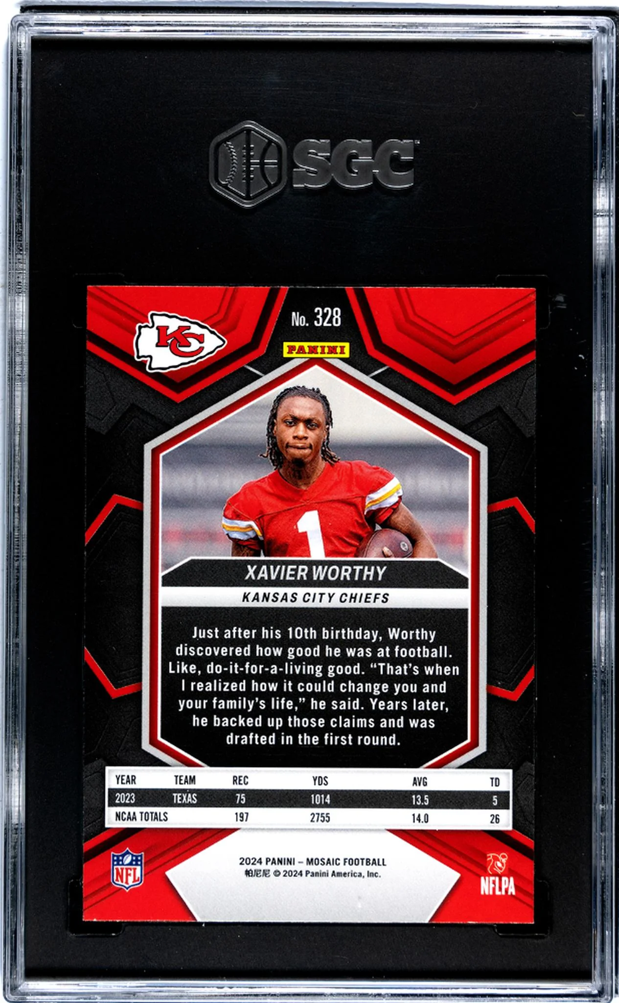 2024 Mosaic #328 Xavier Worthy SGC 9.5 - Image 2