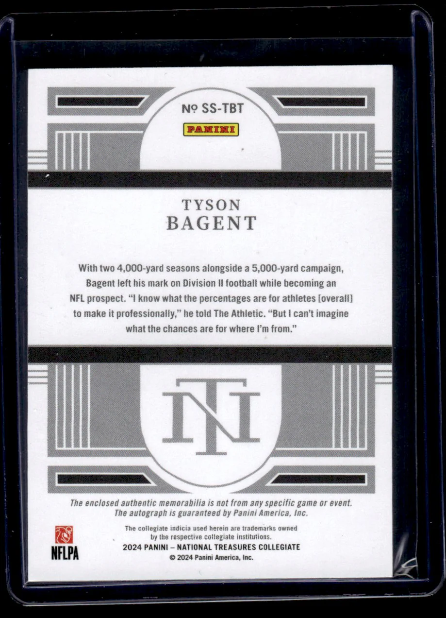 2024 National Treasures Collegiate Tyson Bagent Auto /99 - Image 2