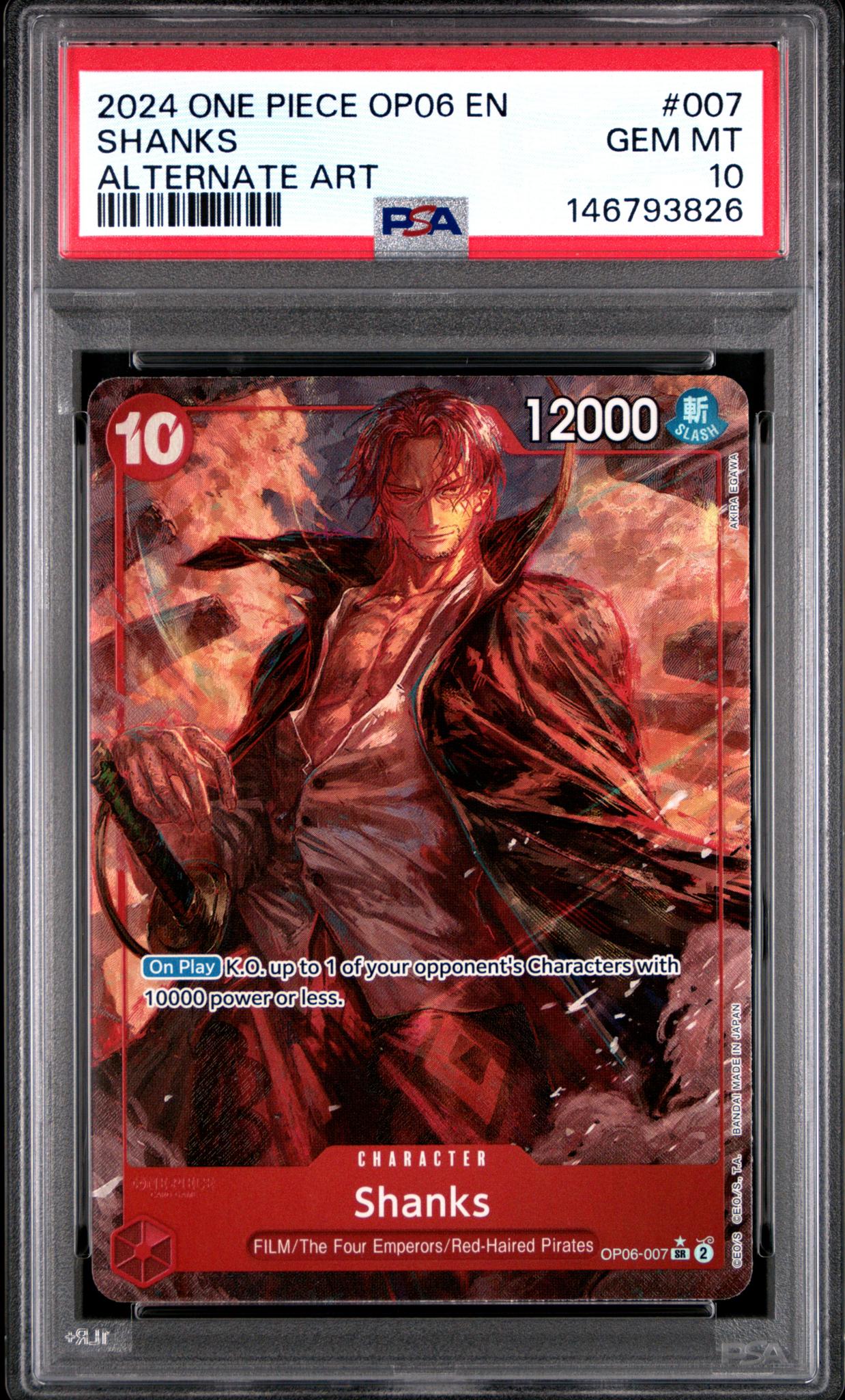 2024 One Piece Wings of the Captain Alternate Art Shanks #7 PSA 10